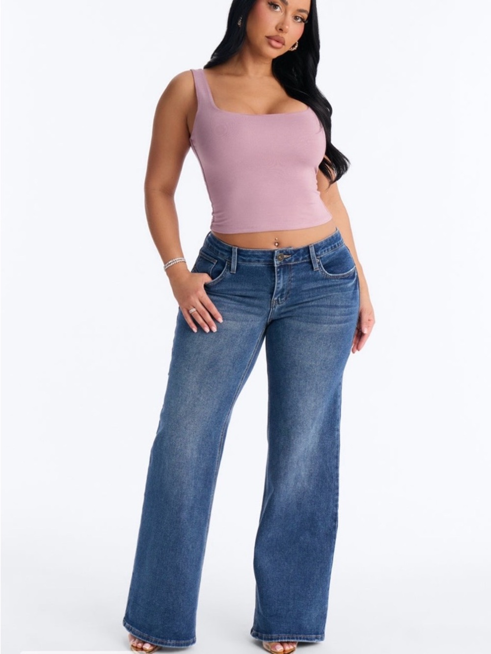 Fashion Nova Straight-Leg Blue Jeans